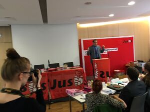 Juso-Konferenz in Fürstenwalde: Jörg Vogelsänger beim Grußwort