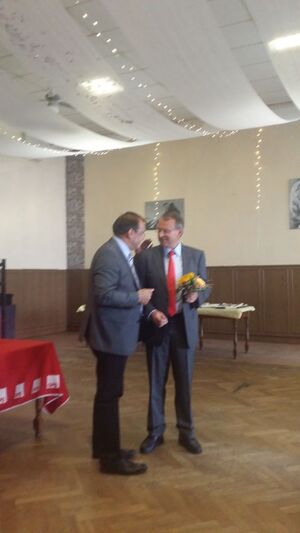 Jörg Vogelsänger gratuliert Rolf Lindemann zur Nominierung