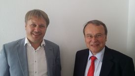 Kandidat Rolf Lindemann (re.) und UB-Vorsitzender Frank Steffen